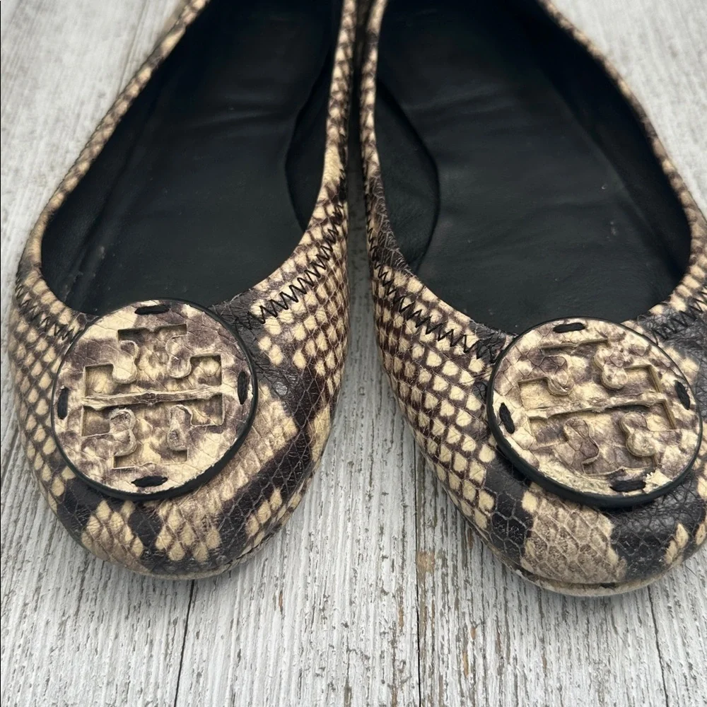 Tory Burch Snakeskin Pattern Minnie travel ballet flats